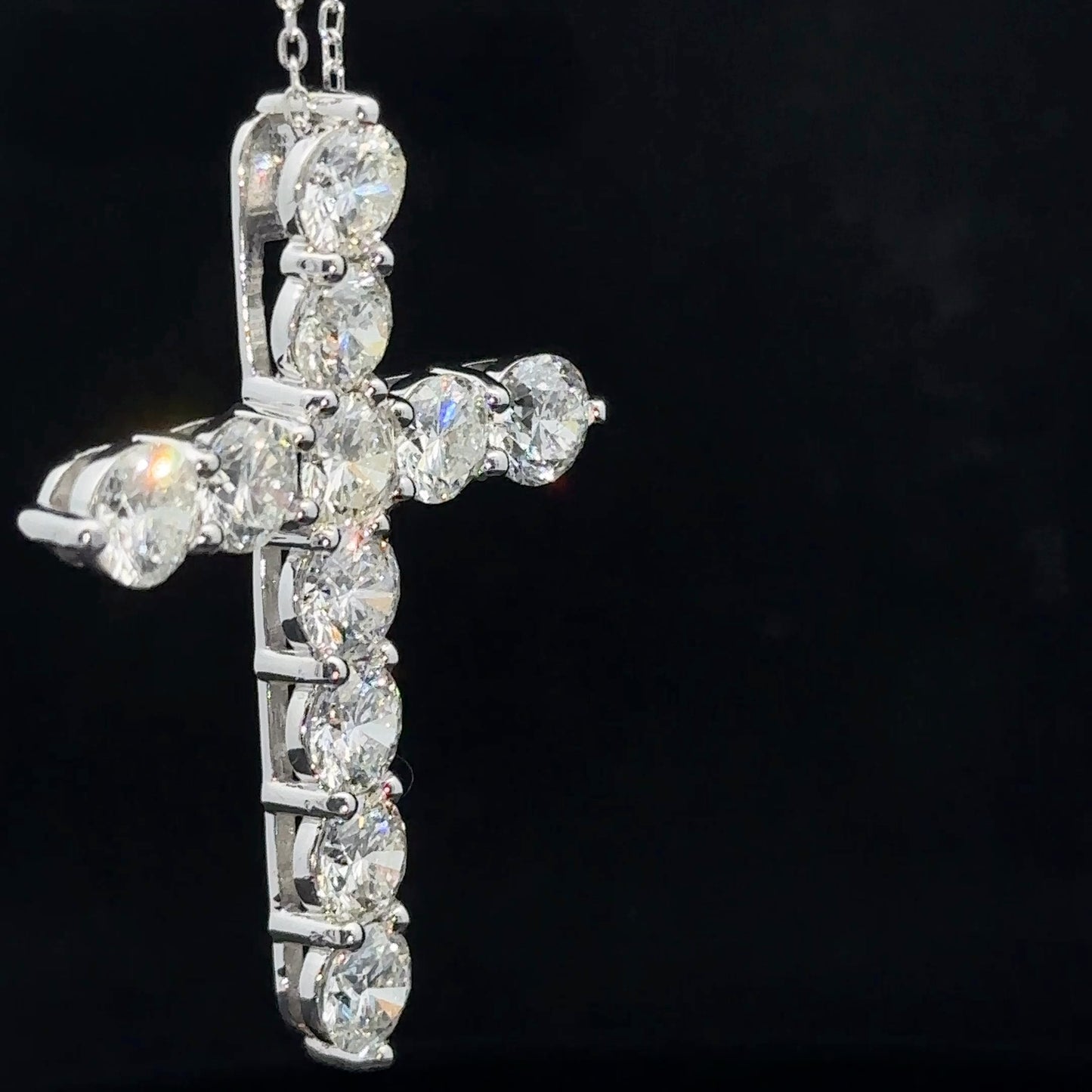 14k white gold and diamond Cross Pendant