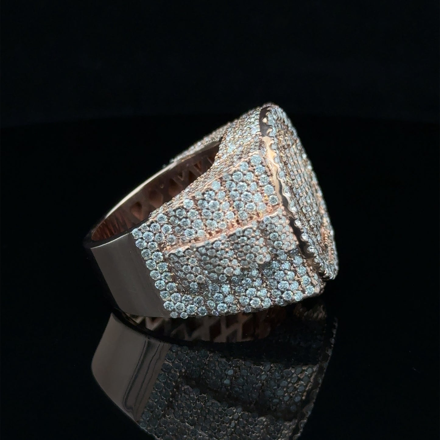 14k rose gold and diamond Men`s Ring