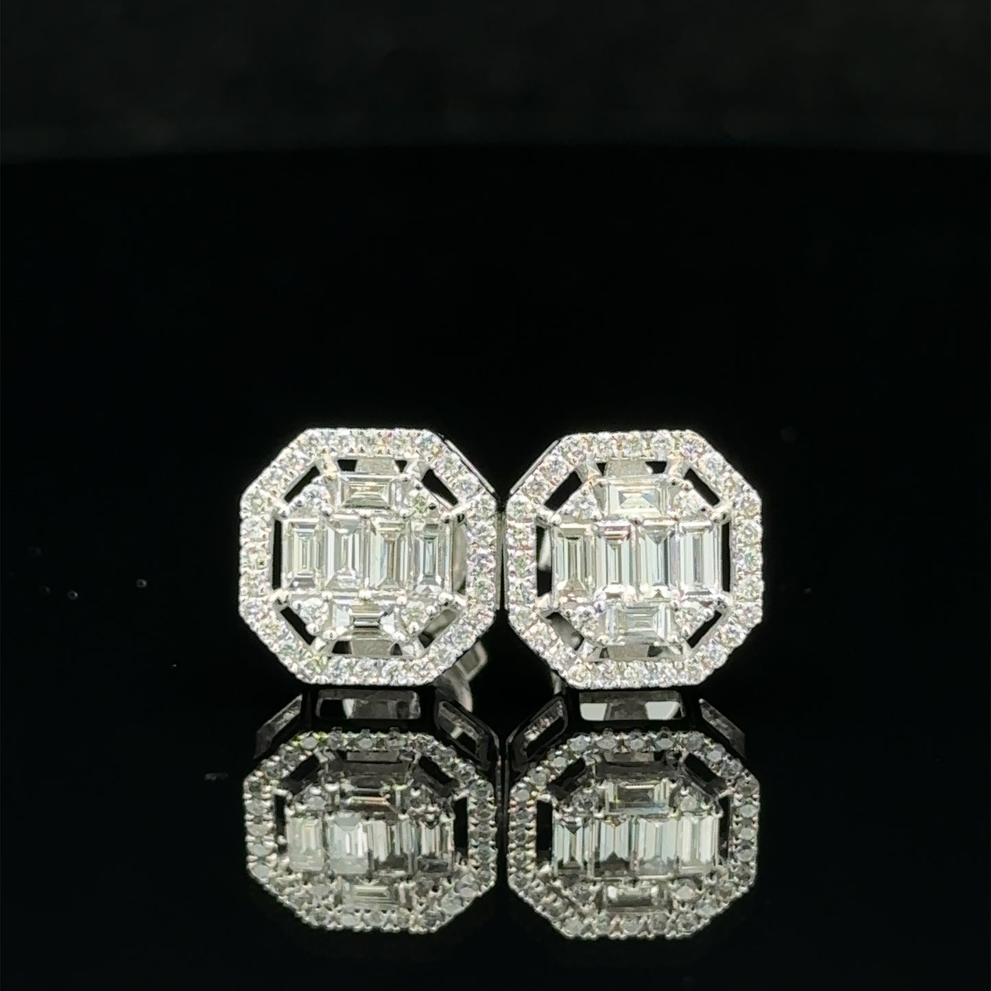 14k white gold and diamond Earrings