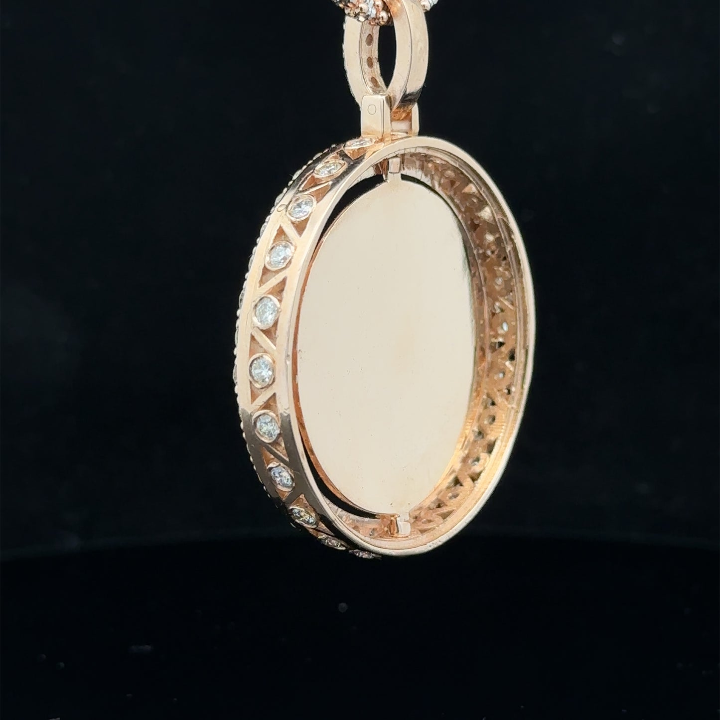 14k rose gold and diamond Picture Pendant