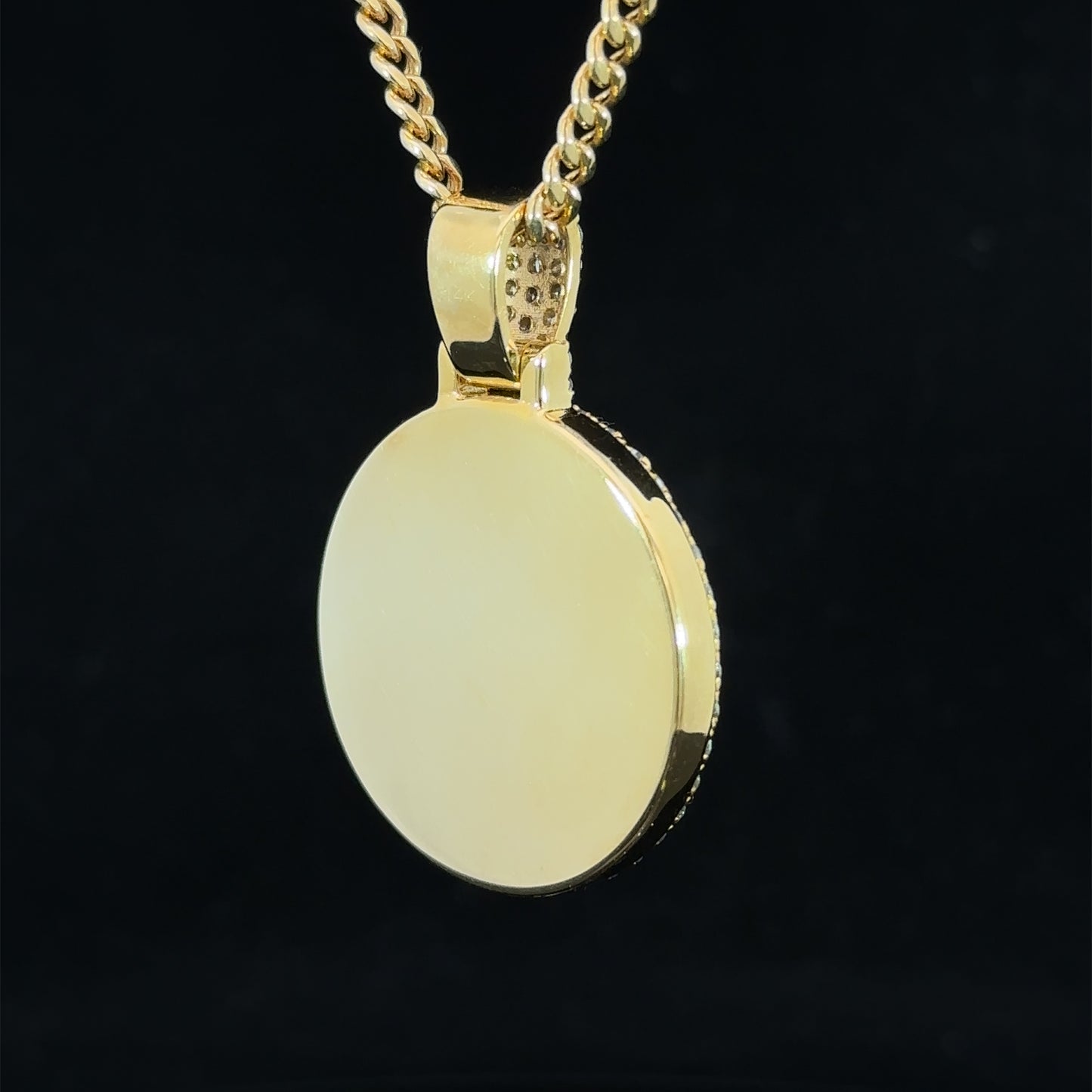 14k yellow gold and diamond Picture Pendant