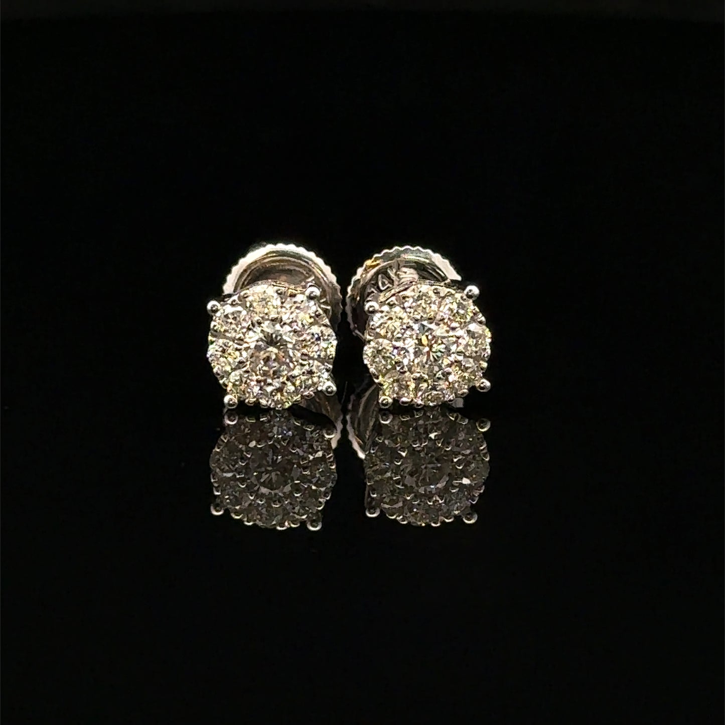 14k White Gold and Diamond Earrings - Elegant & Timeless Jewelry