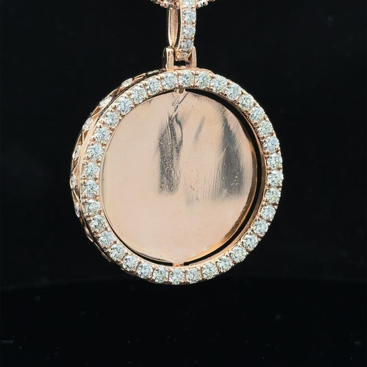 14k rose gold and diamond Picture Pendant