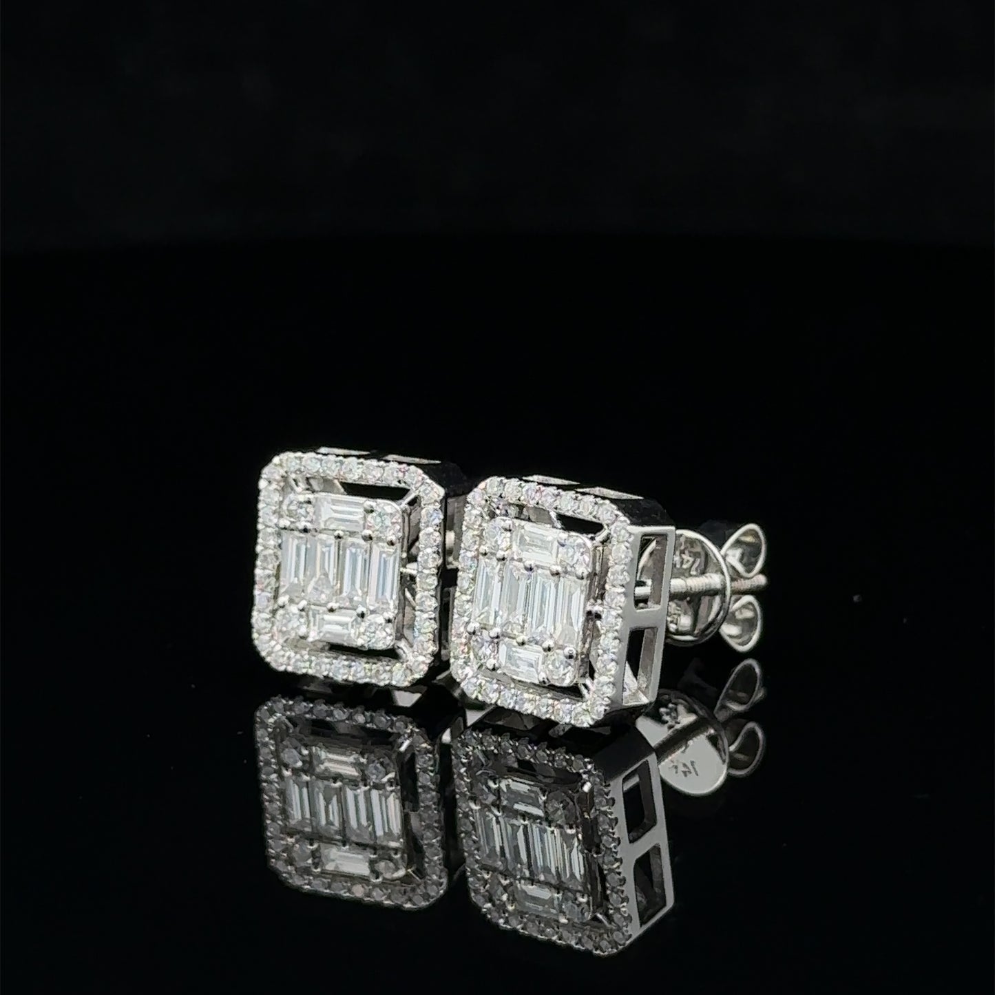 14k white gold and diamond Earrings