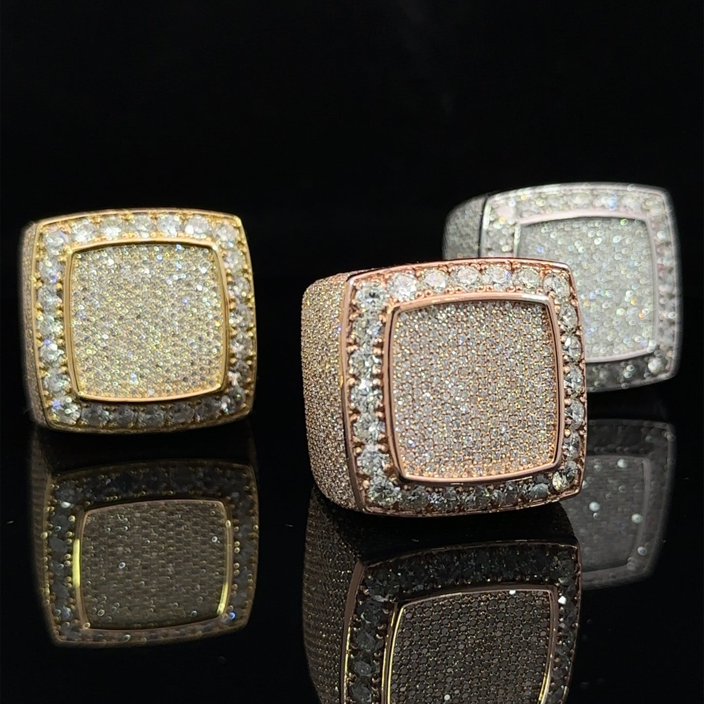14k white gold and diamond Men`s Ring