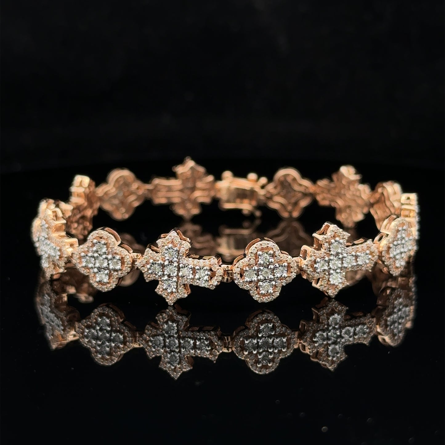 10k rose gold and diamond Cross Bracelet