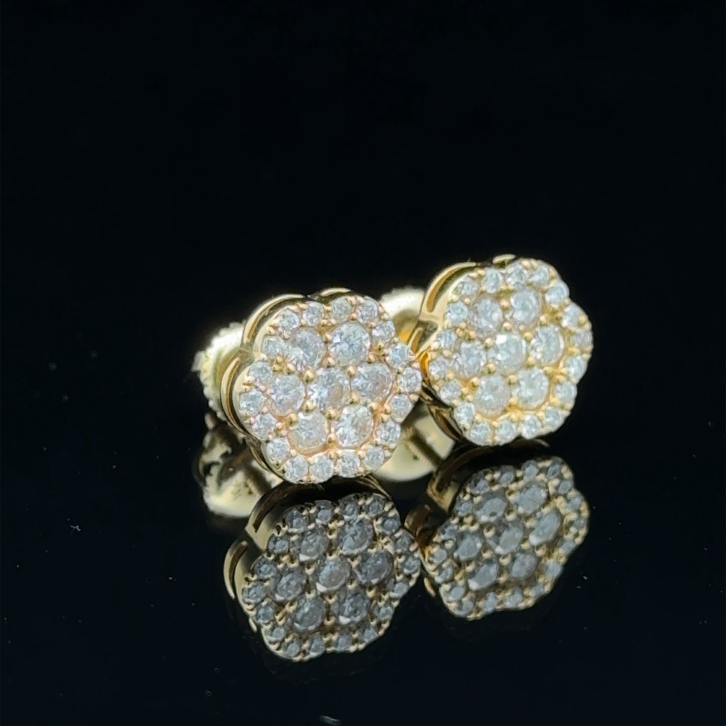 14k yellow gold and diamond Earrings