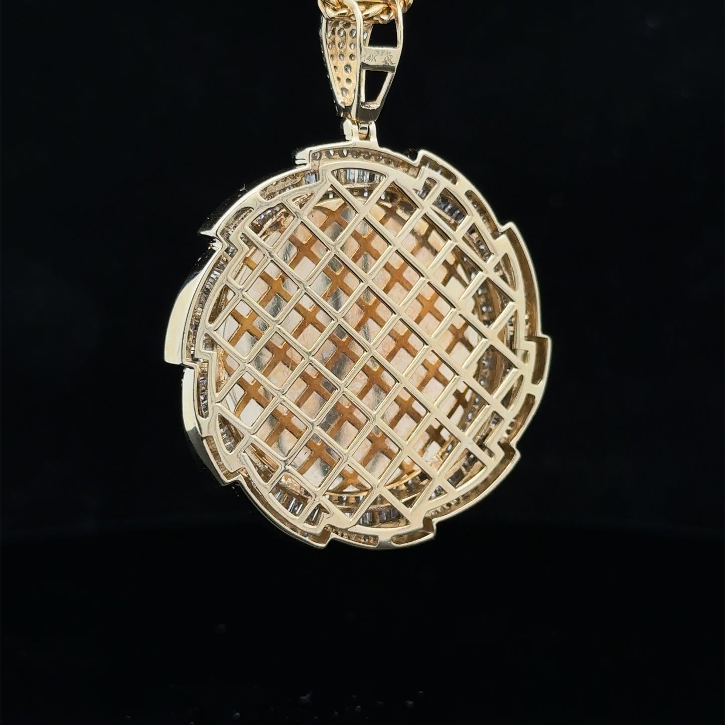 14k yellow gold and diamond Picture Pendant