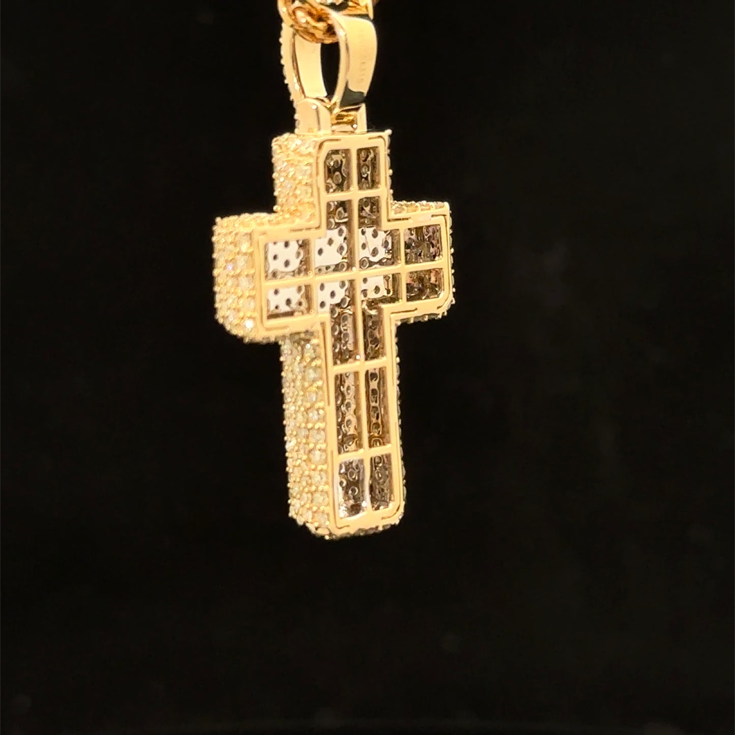 10K Yellow Gold Cross Pendant with Diamonds