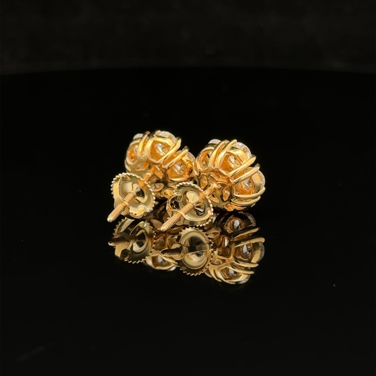 14k yellow gold and diamond flower Earrings (14 pointer)