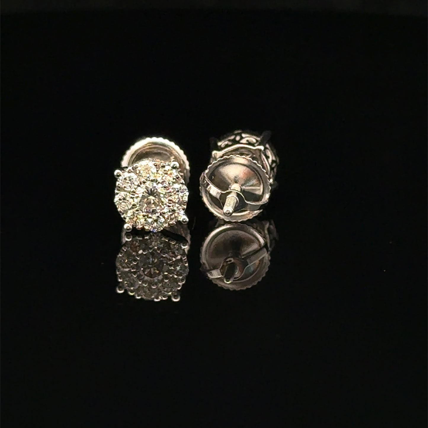 14k White Gold and Diamond Earrings - Elegant & Timeless Jewelry