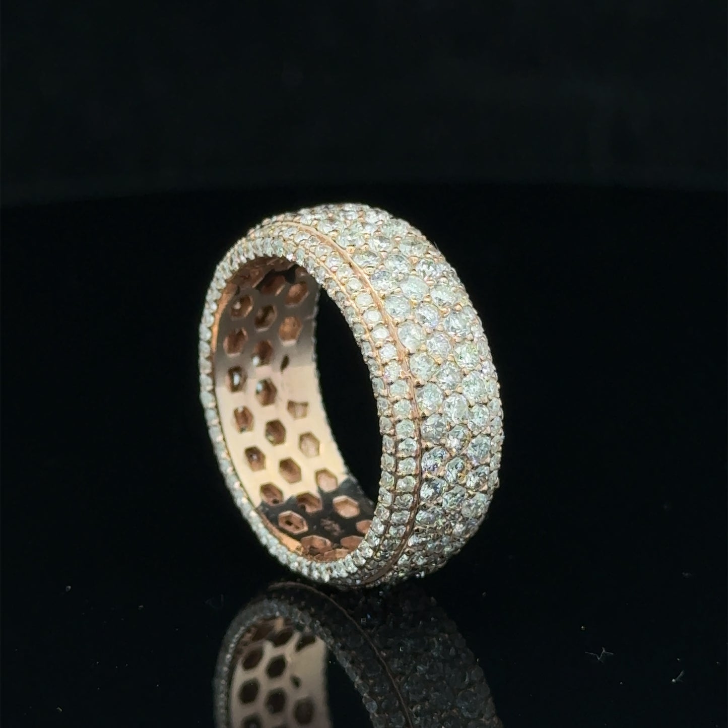 14k rose gold Band with Round Diamonds