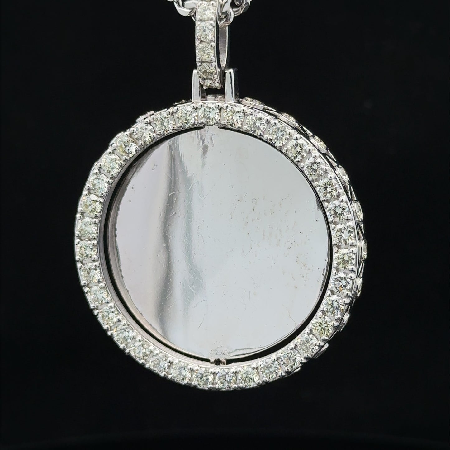 14k white gold and diamond Picture Pendant