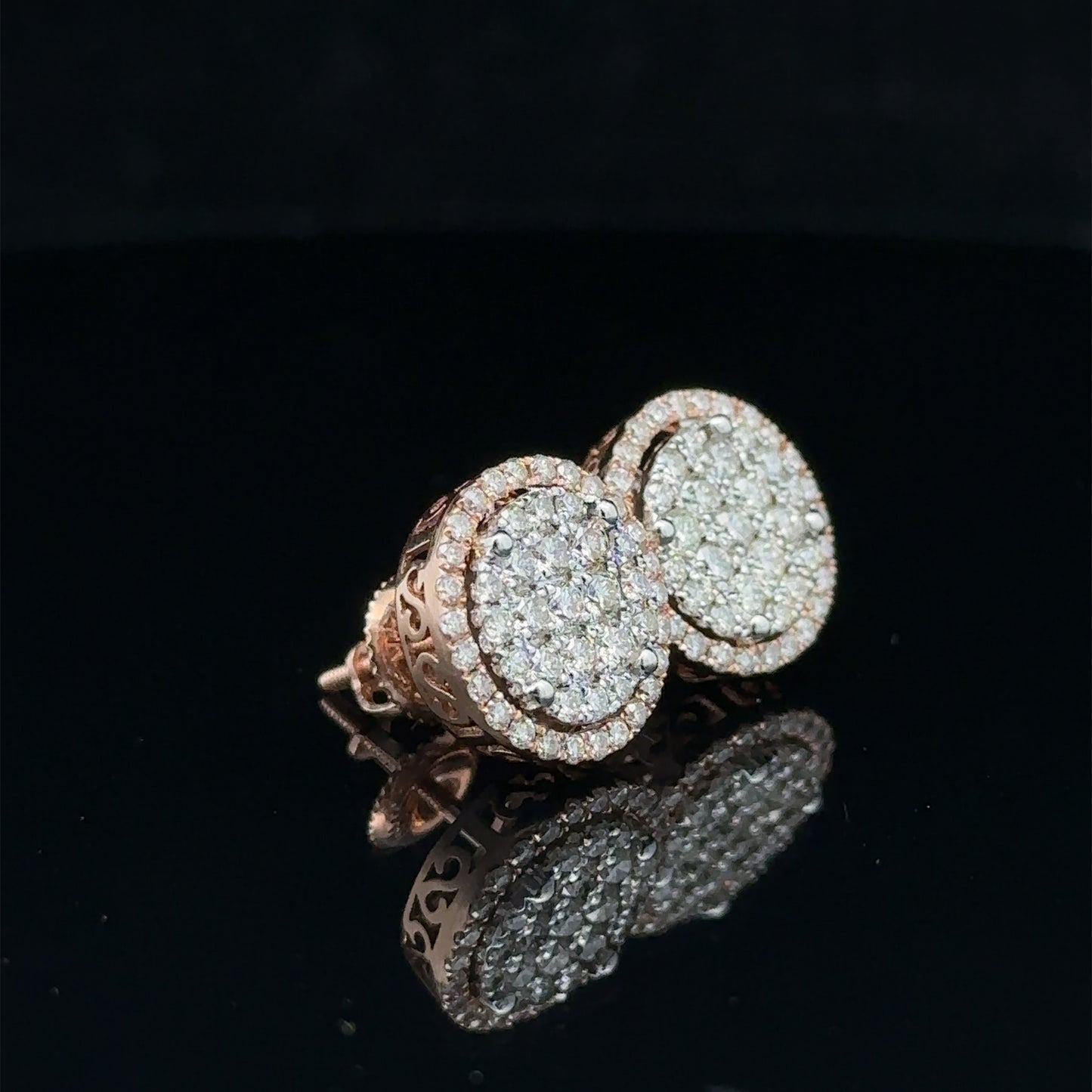 14k rose gold and diamond Earrings