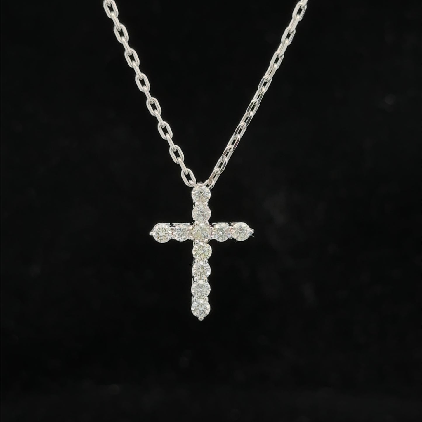 14k white gold and diamond Cross Pendant
