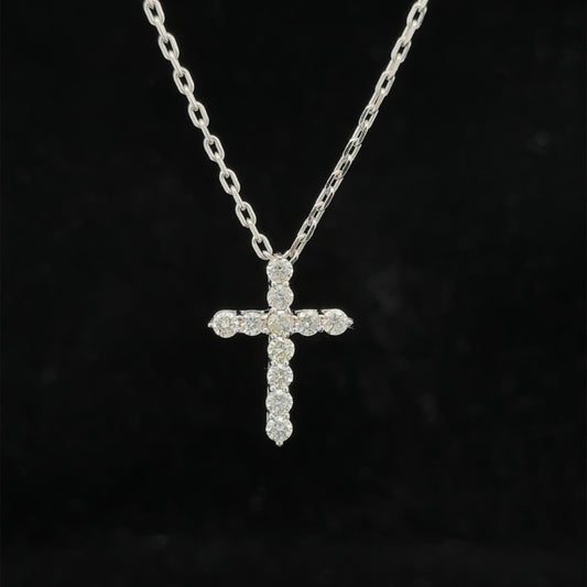 14k white gold and diamond Cross Pendant