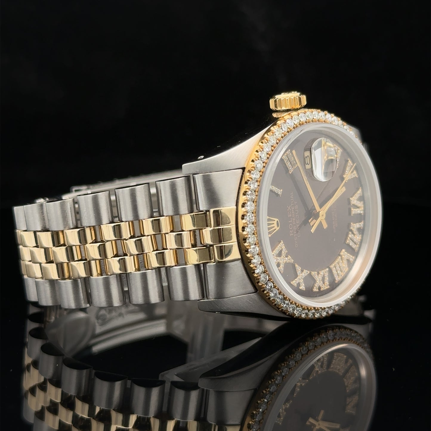 36mm Rolex Diamond Watch with Two-Tone Jubilee Barcelet