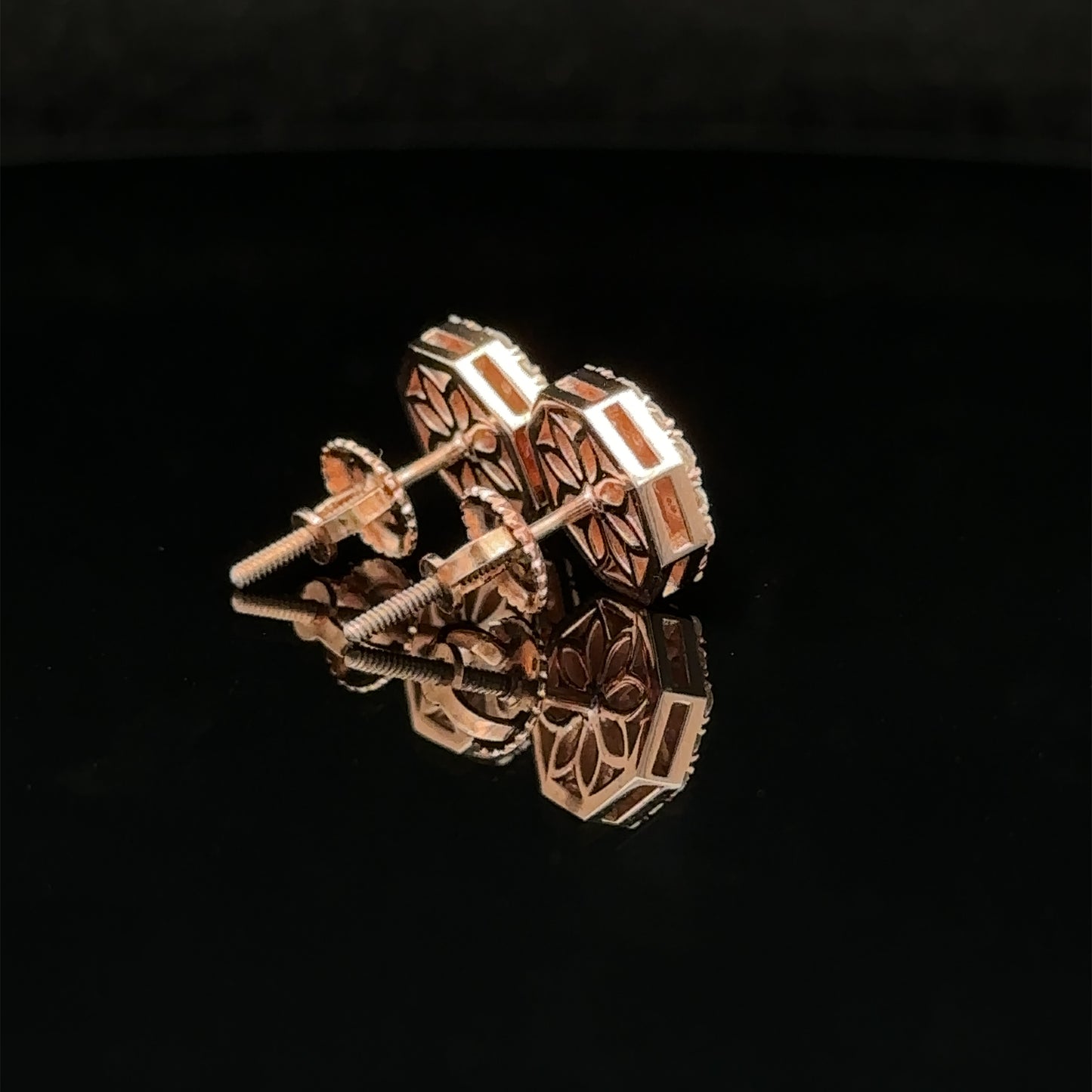 14k rose gold and diamond Earrings