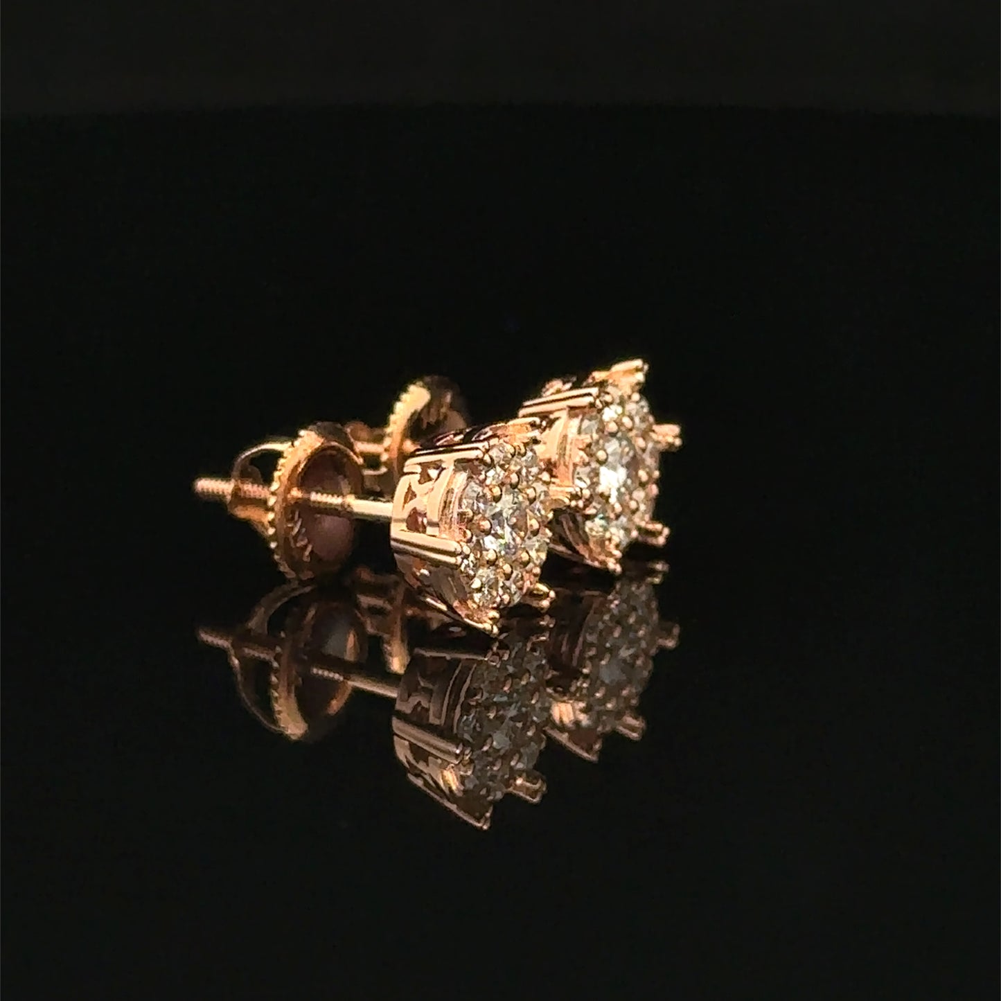 14k Rose Gold Diamond Earrings – Natural Earth Mined Diamonds