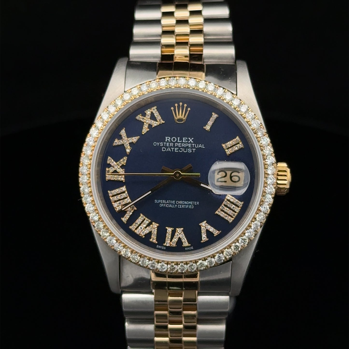 36mm Rolex Diamond Watch with Two-Tone Jubilee Bracelet