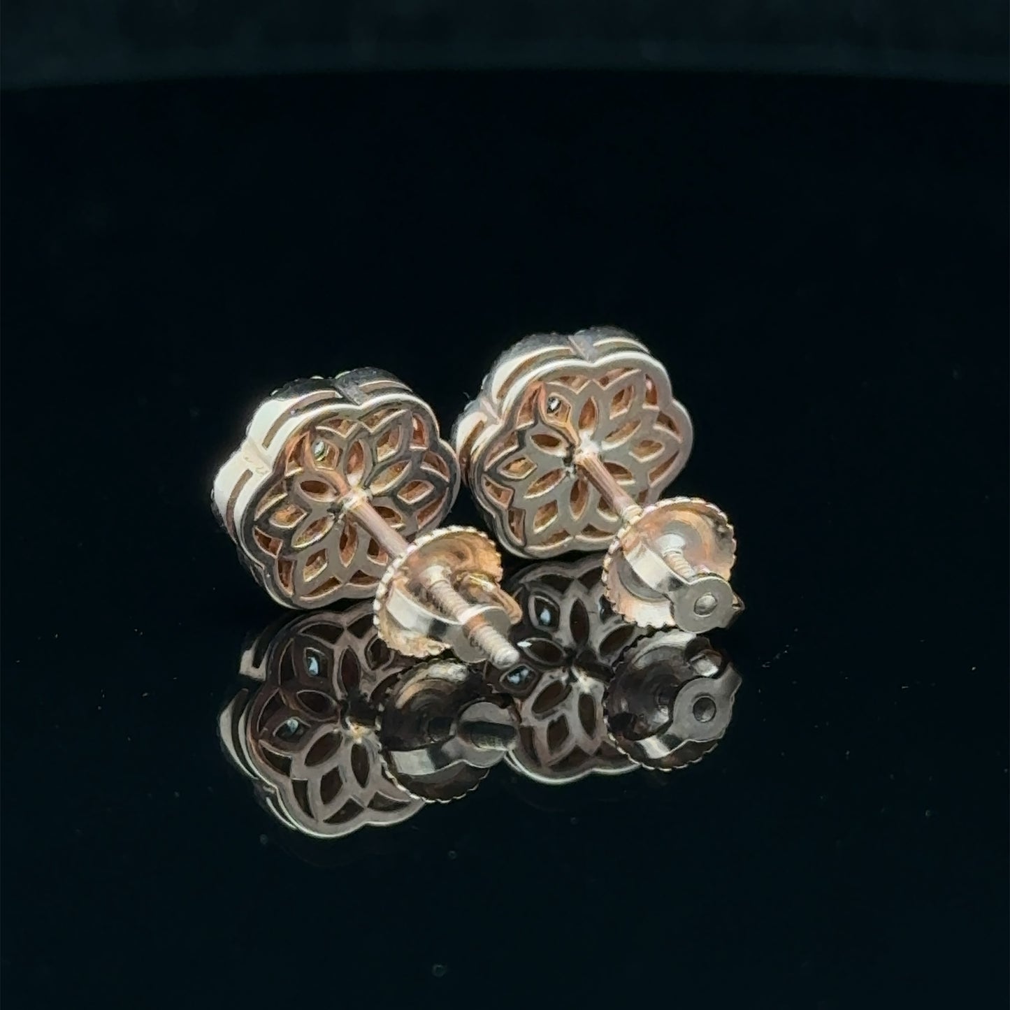 14k rose gold and diamond Earrings