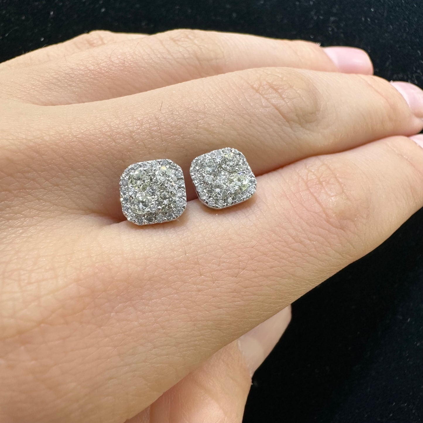 14k white gold and diamond Earrings