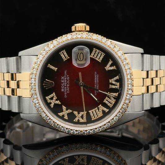 36mm Rolex Diamond Watch with Two-Tone Jubilee Bracelet