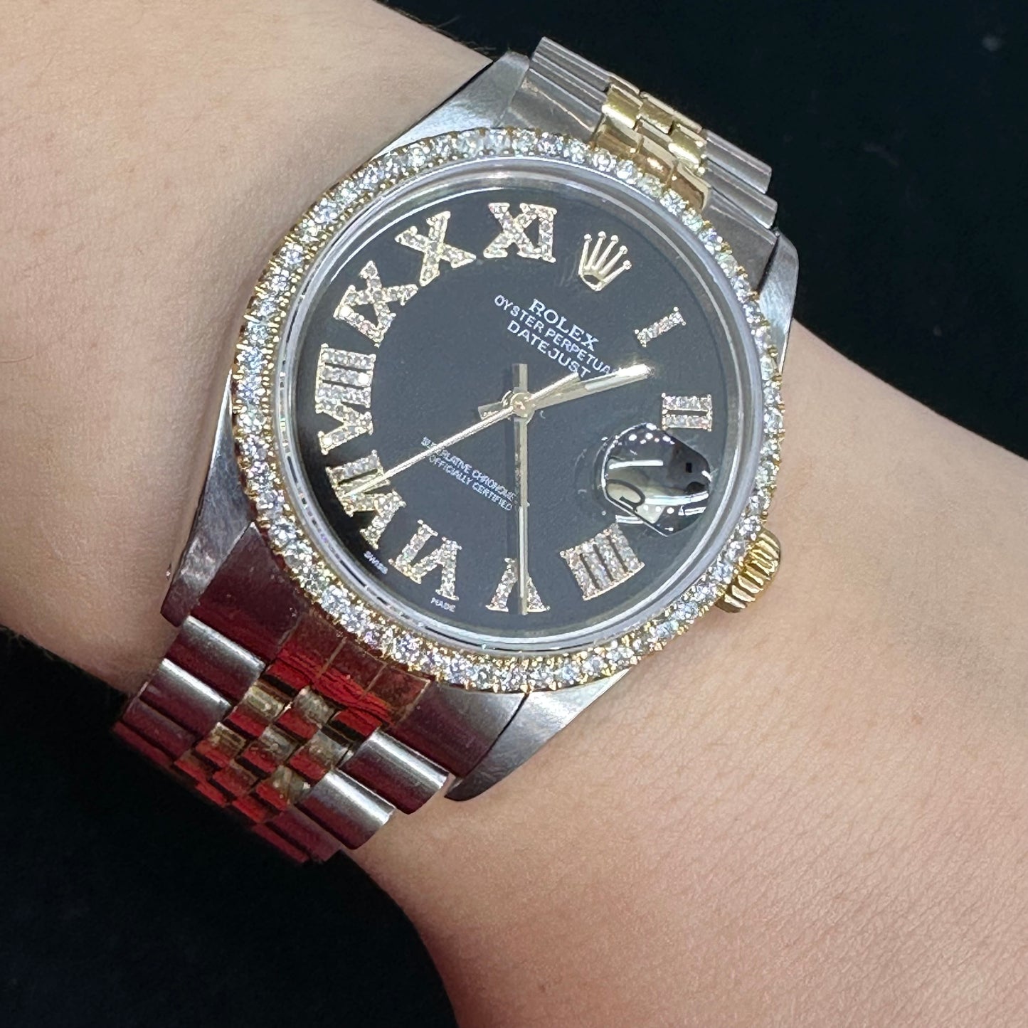 36mm Rolex Diamond Watch with Two-Tone Jubilee Band