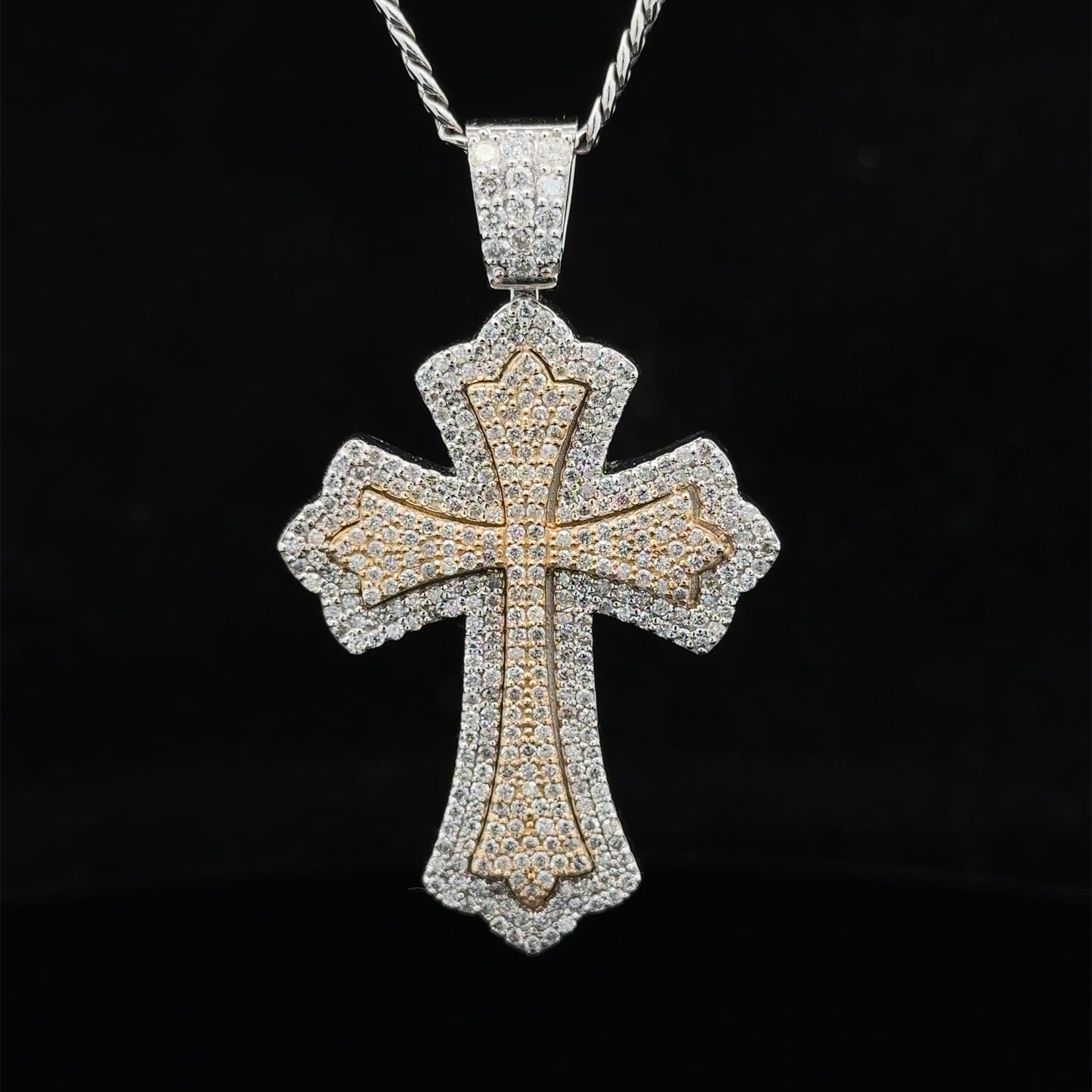14k gold and diamond Cross Pendant and 10k gold Chain