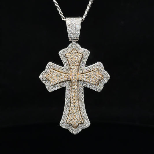 14k gold and diamond Cross Pendant and 10k gold Chain