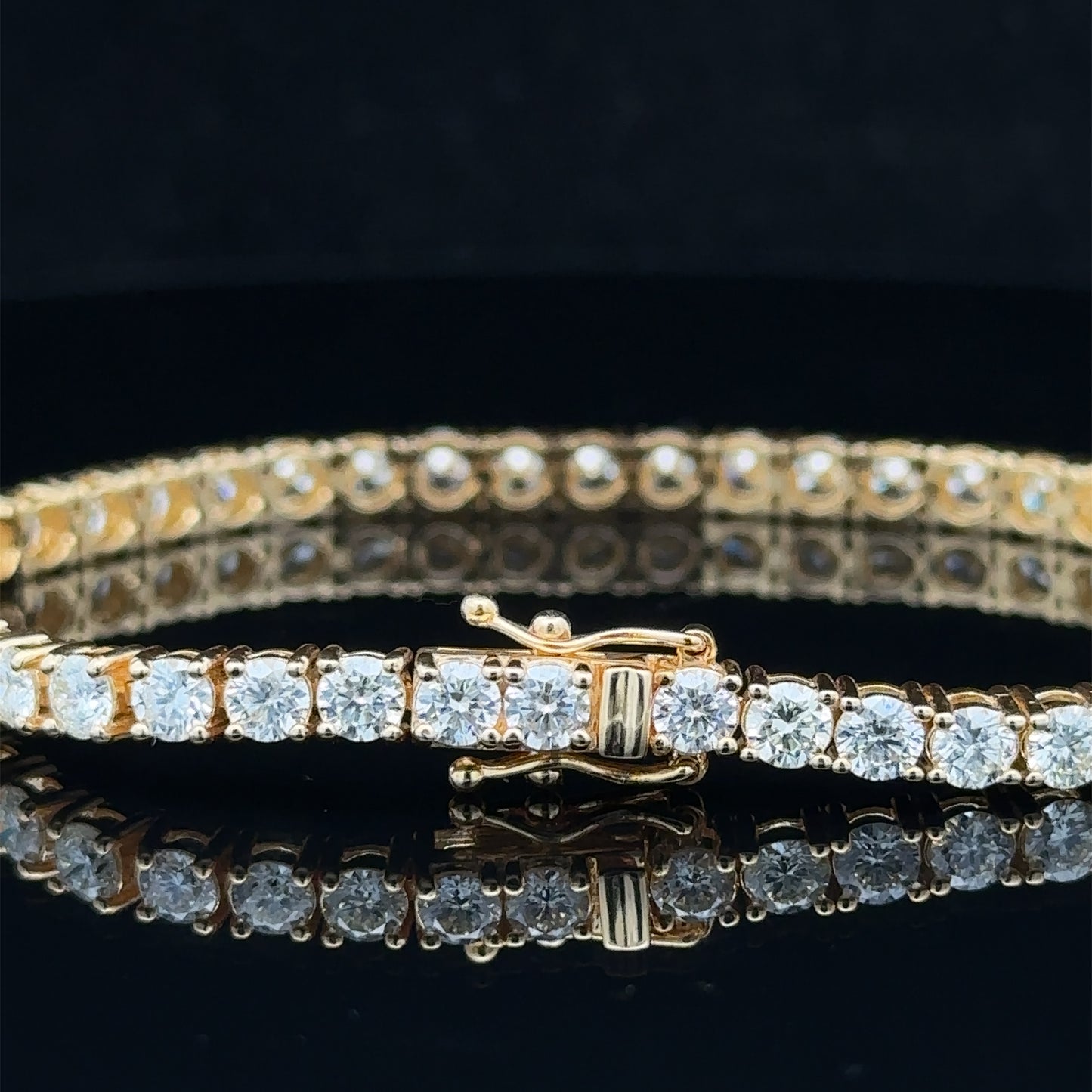 14k yellow gold and diamond Tennis Bracelet