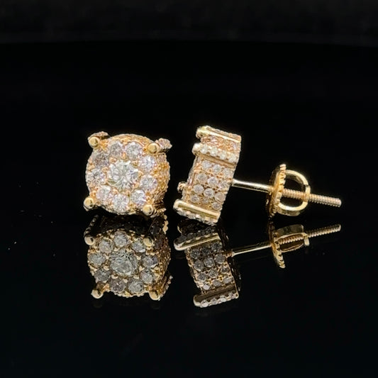 14k yellow gold and diamond Earrings