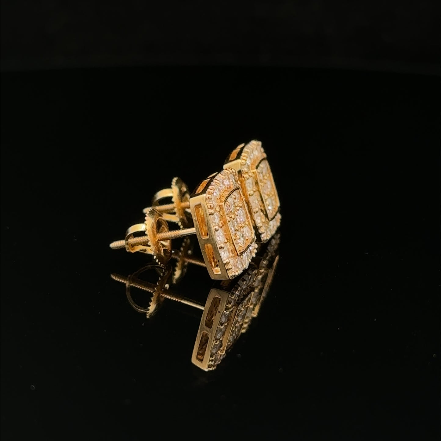 14k yellow gold and diamond Earrings