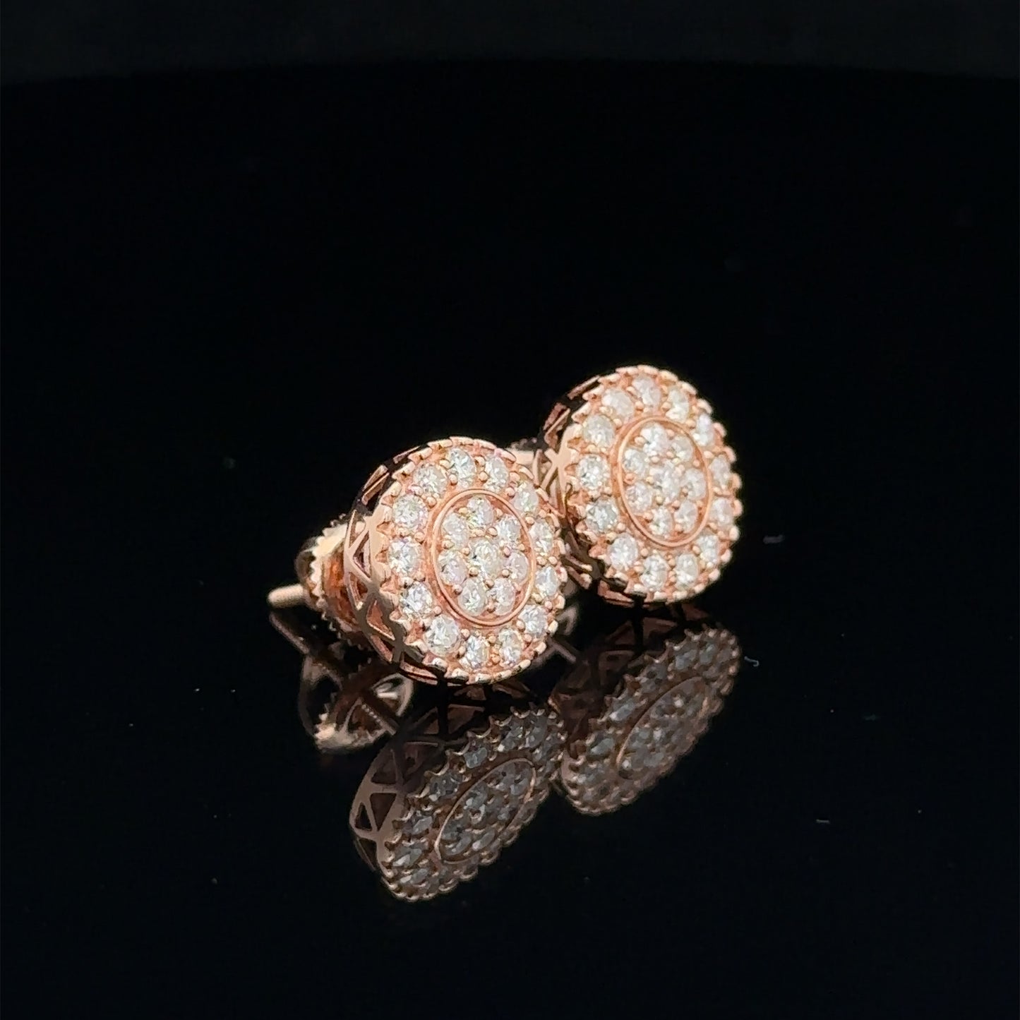 14k rose gold and diamond Earrings