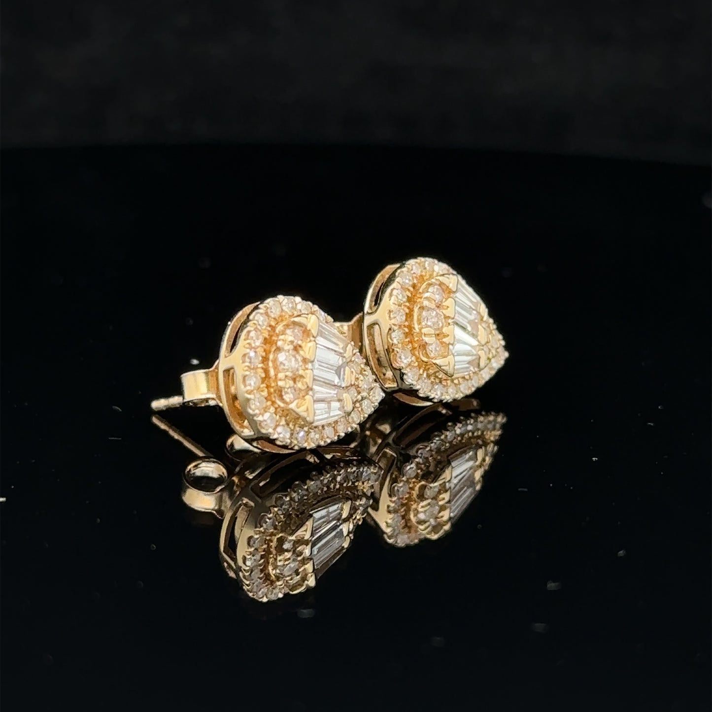 14k yellow gold and diamond Earrings