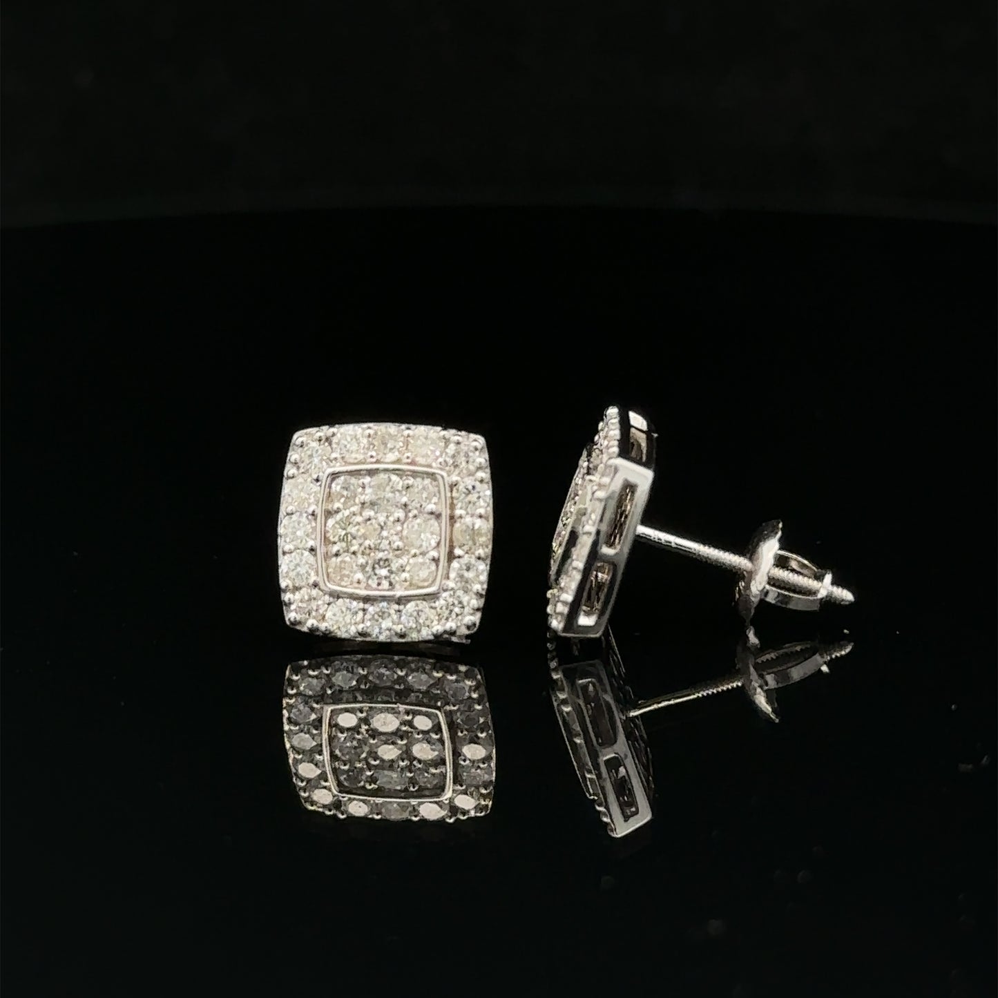 14k white gold and diamond Earrings