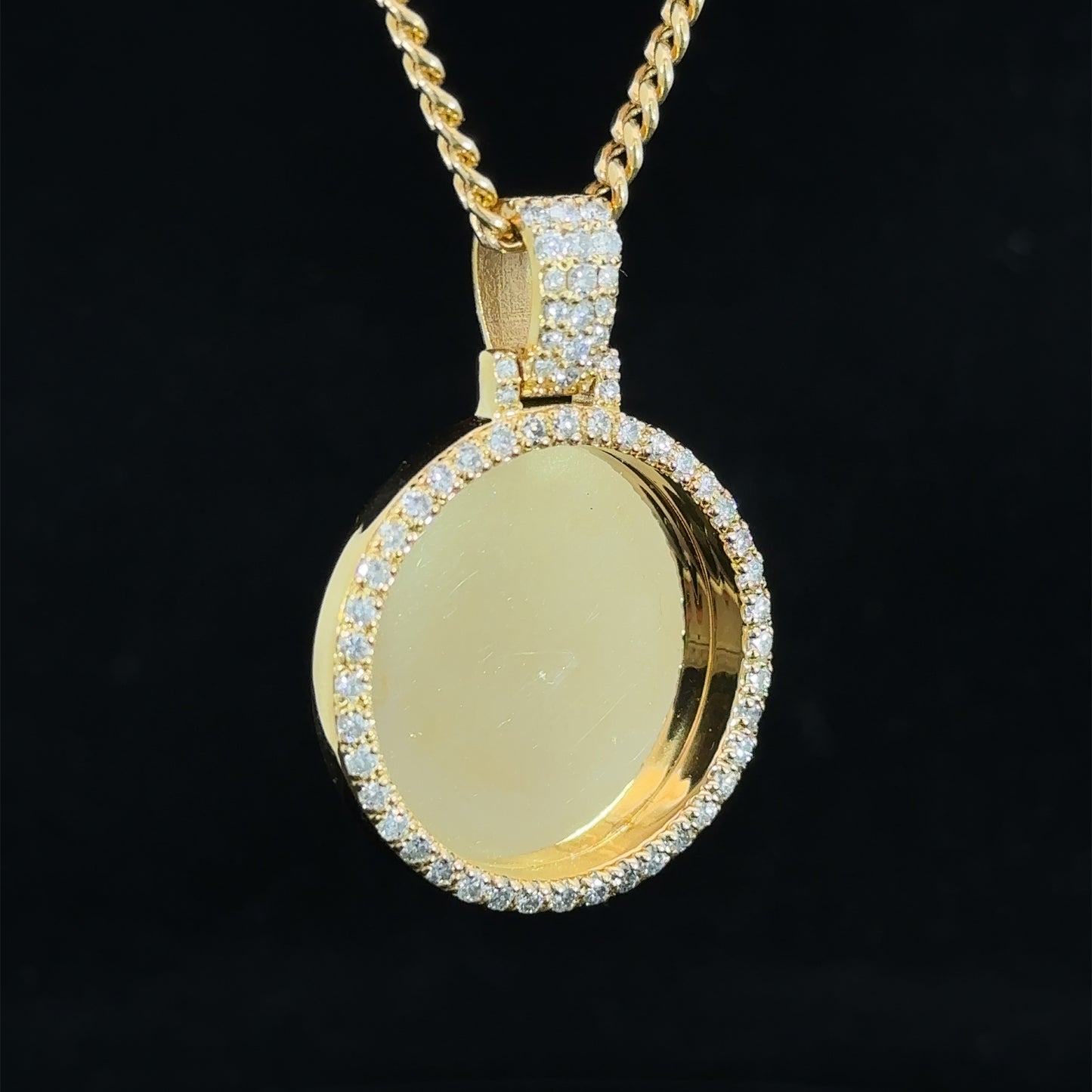 14k yellow gold and diamond Picture Pendant