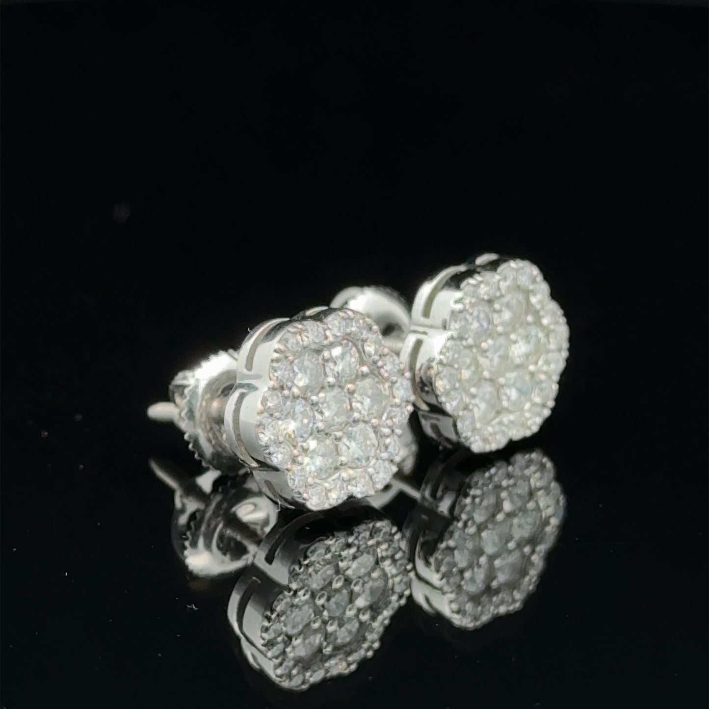 14k white gold and diamond Earrings