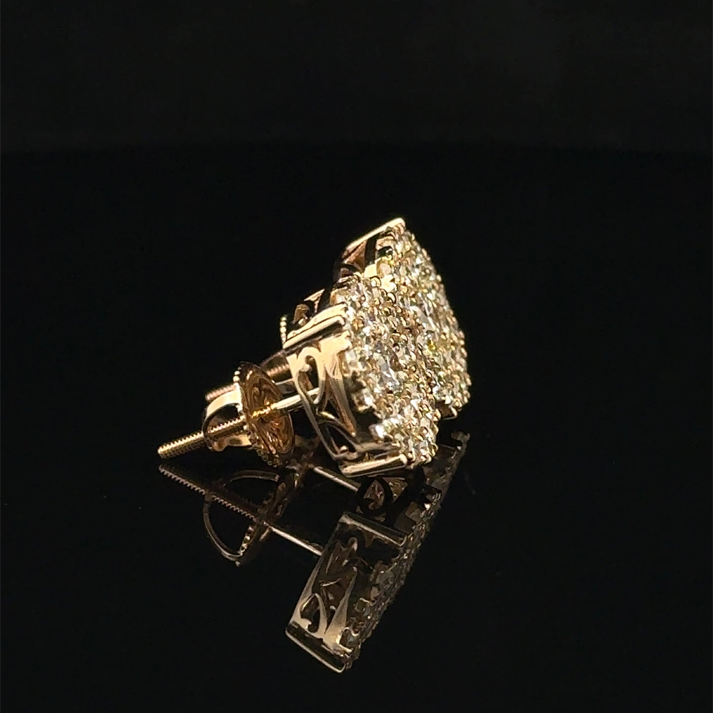 14k Yellow Gold and Diamond Earrings