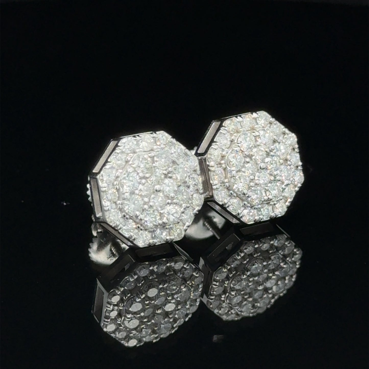 14k white gold and diamond Earrings