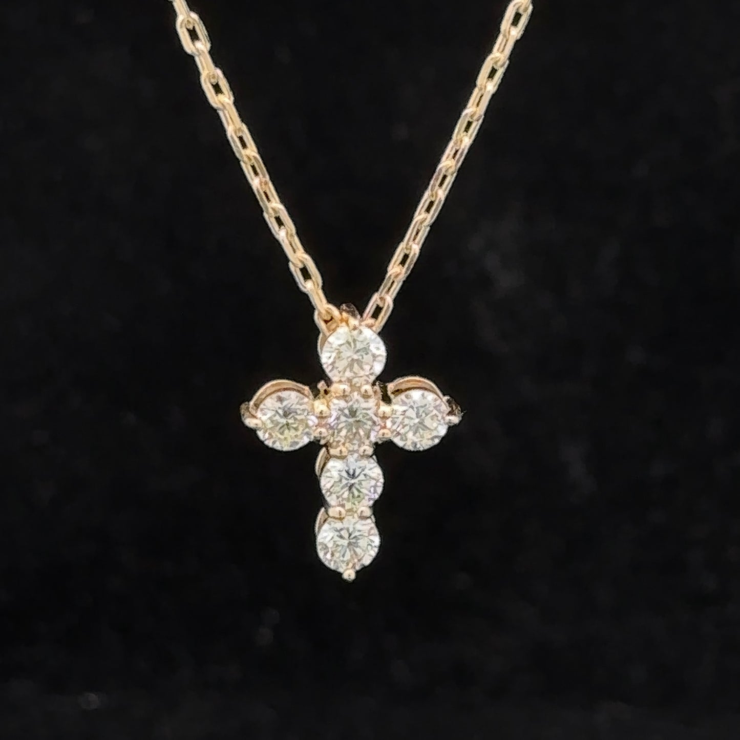 14k yellow gold and diamond Cross Pendantop