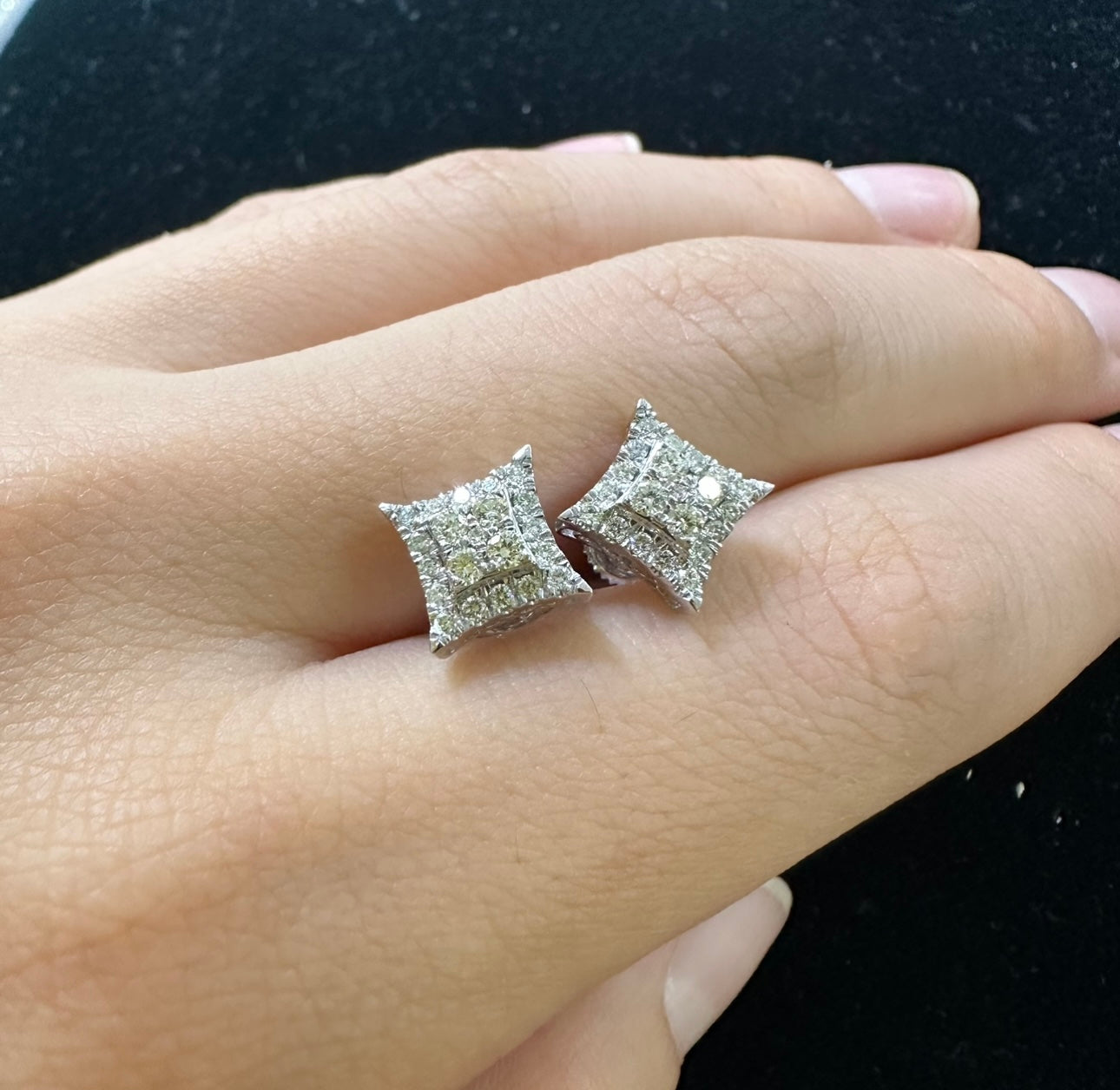 14k white gold and diamond Earrings