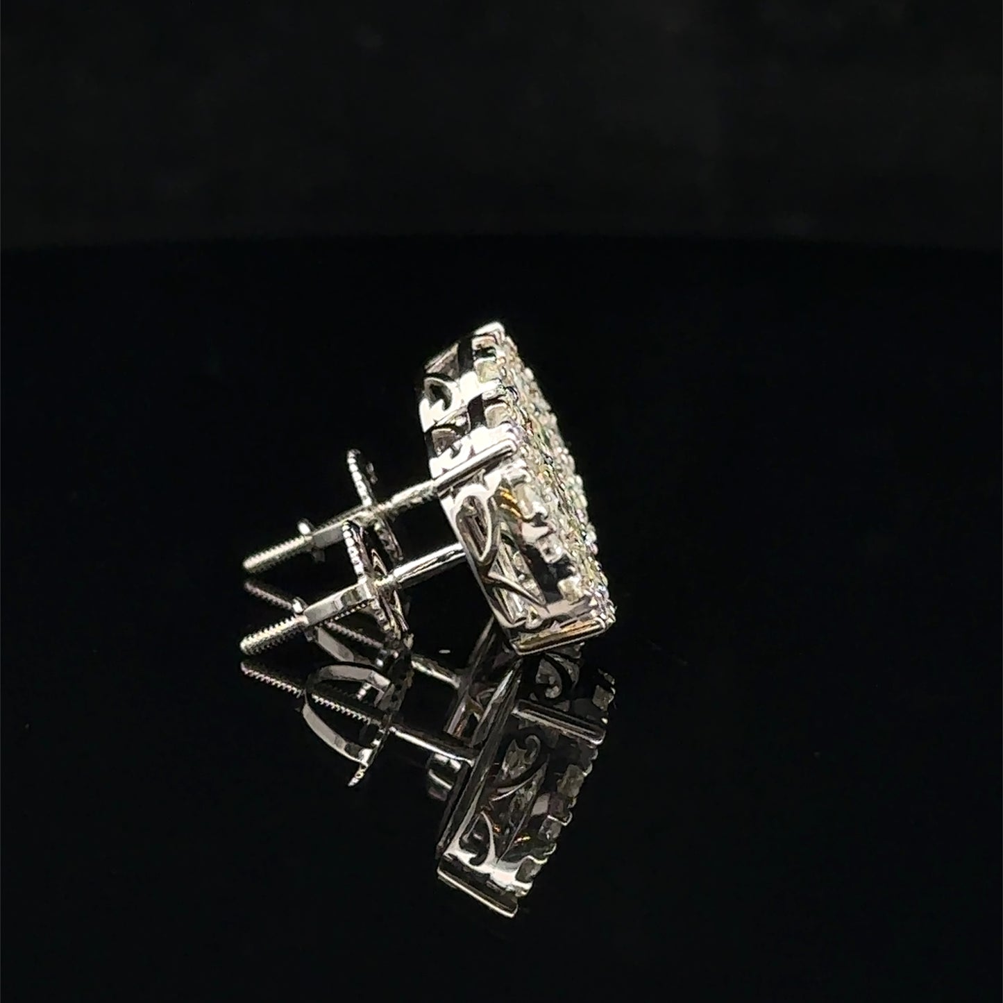 14k White Gold and Diamond Earrings