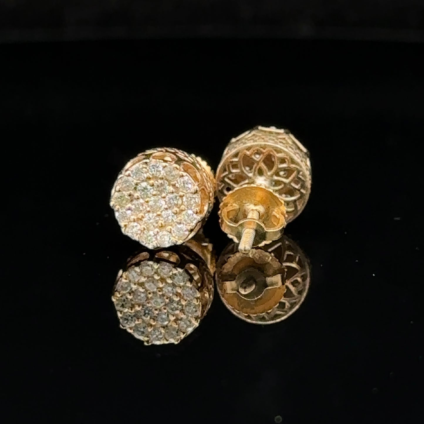 14k yellow gold and diamond Earrings