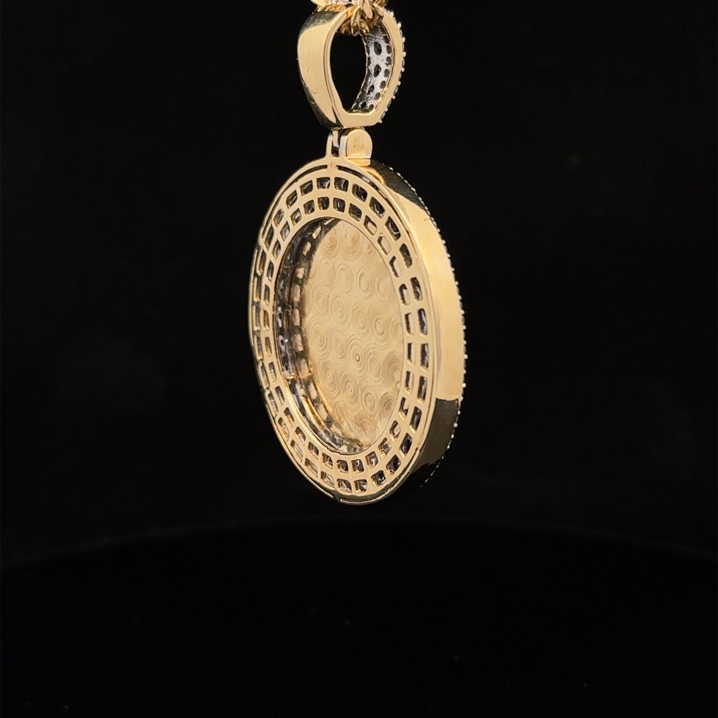 14k yellow gold and diamond Picture Pendant