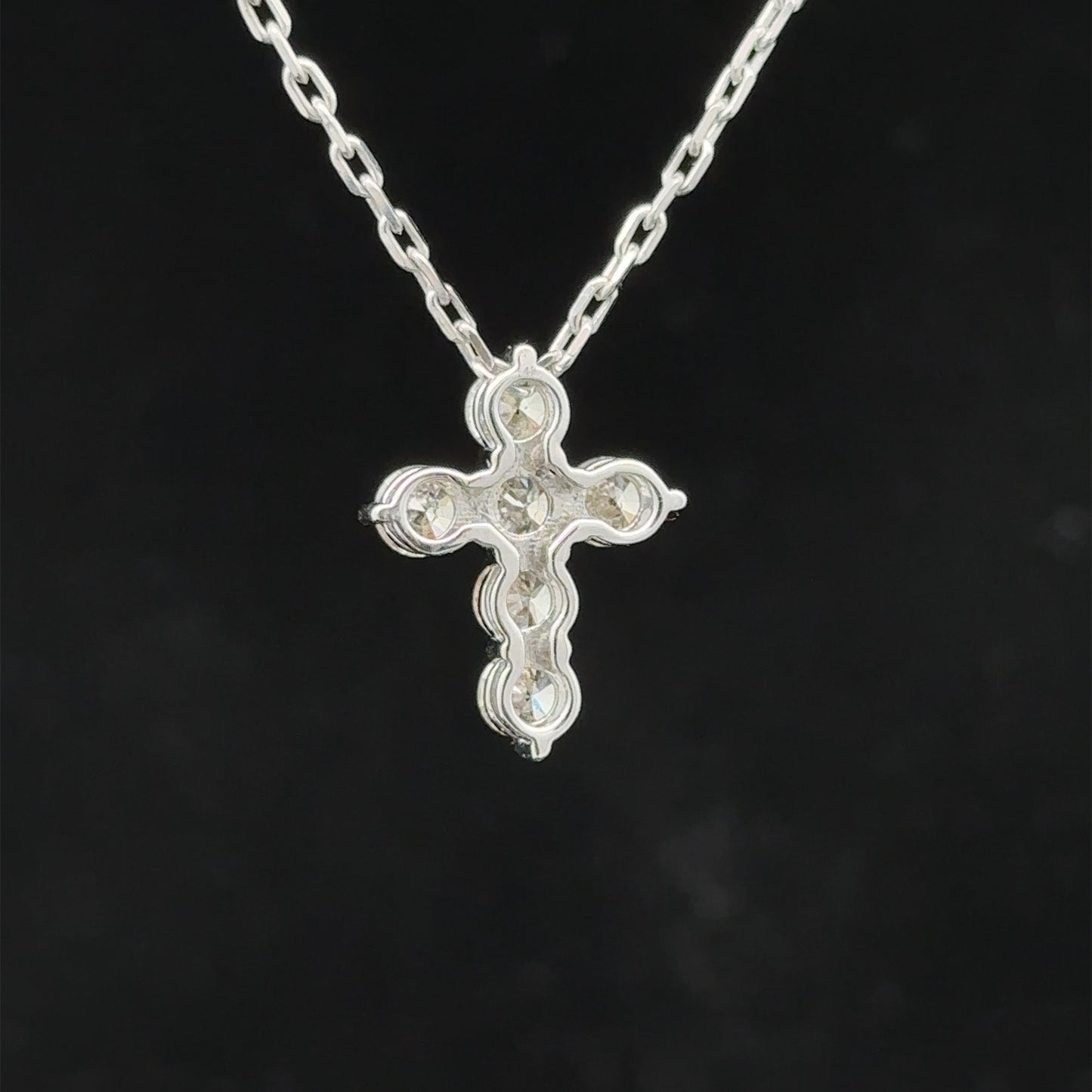 14k white gold and diamond Cross Pendant
