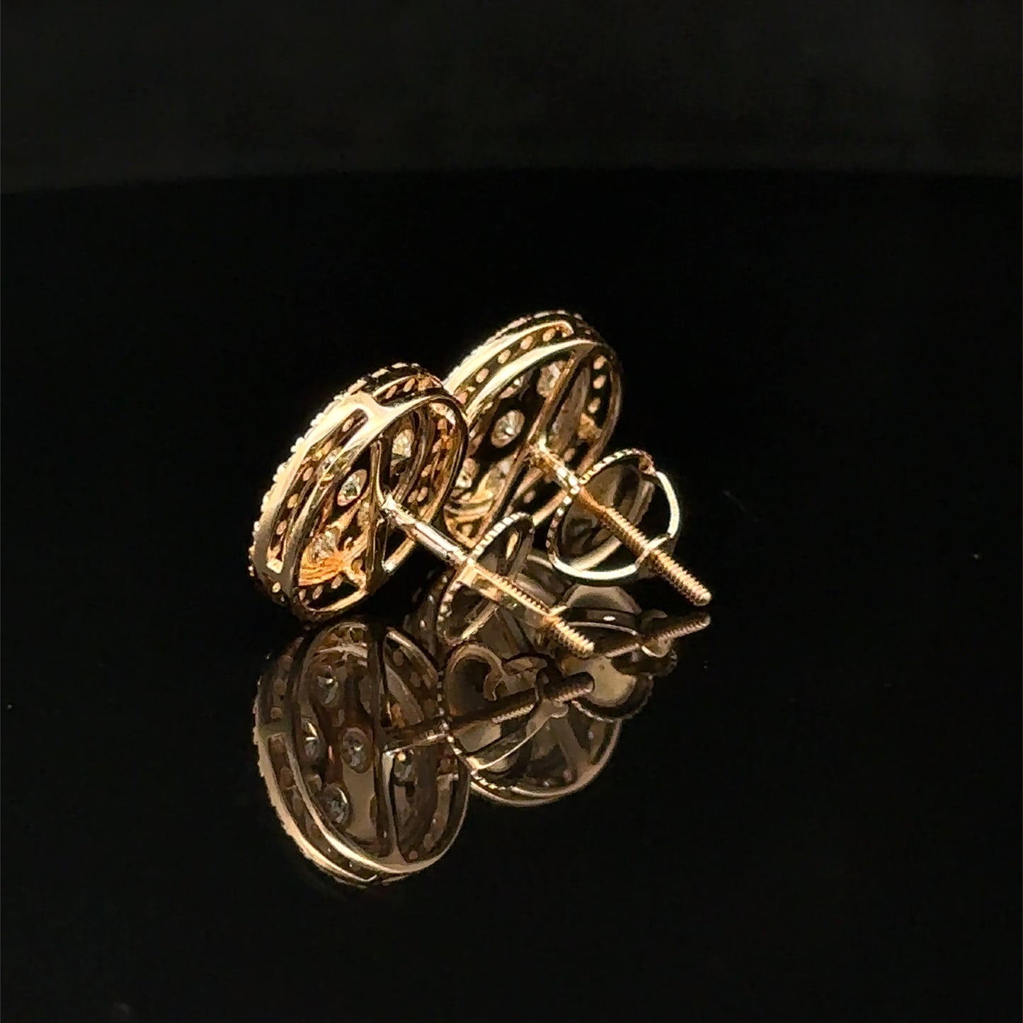 14K Yellow Gold Natural Diamond Earrings