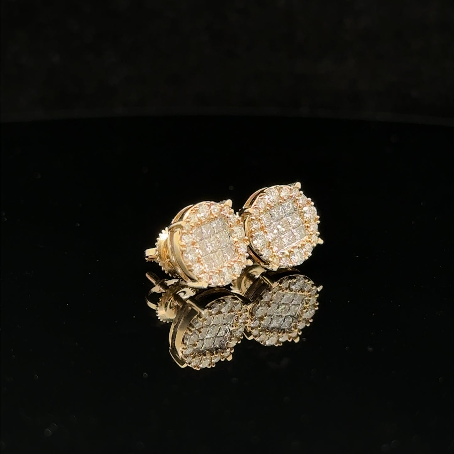 14k yellow gold and diamond Earrings