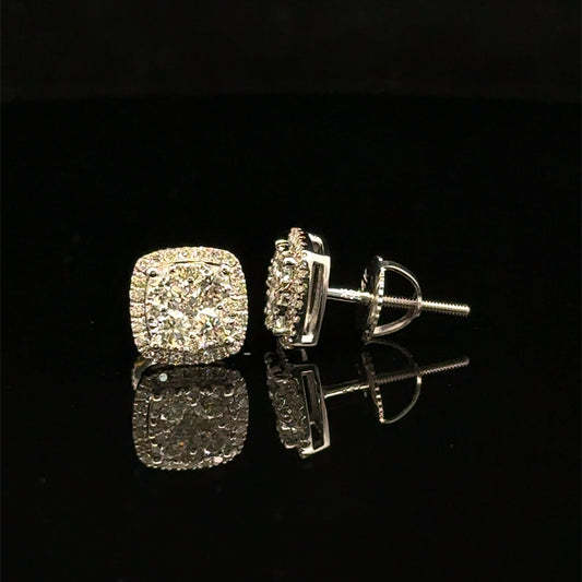 14k White Gold and Diamond Earrings