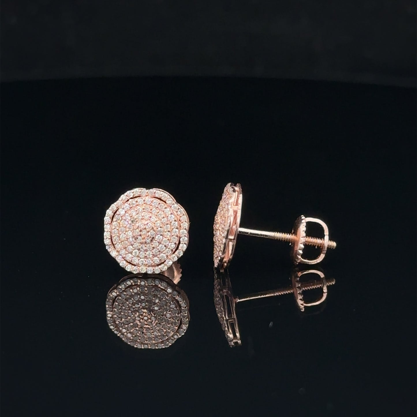 14k rose gold and diamond Earrings